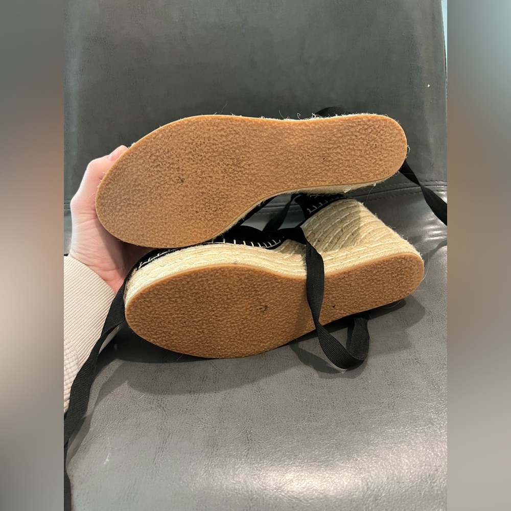 Steve Madden Lani Black Espadrille Wedge Sandals - Picture 4 of 8